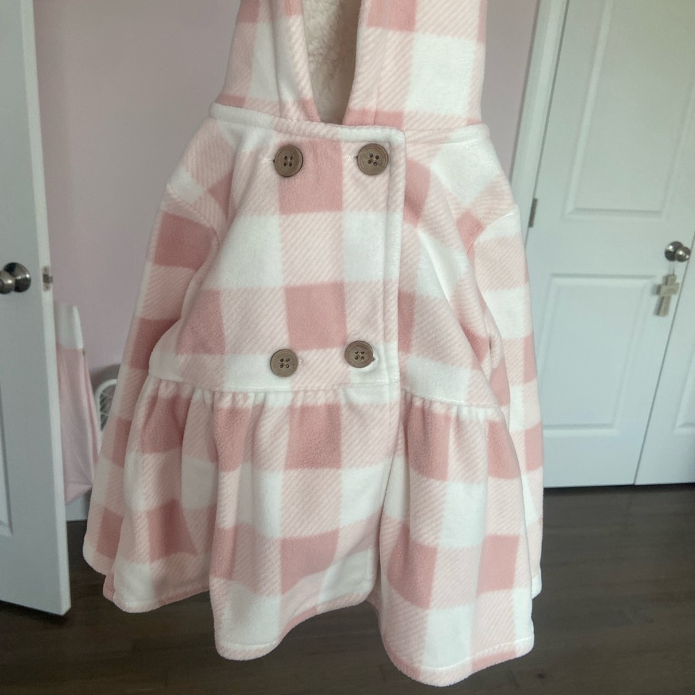 Carter's Pink and White Cape with Vintage Flair